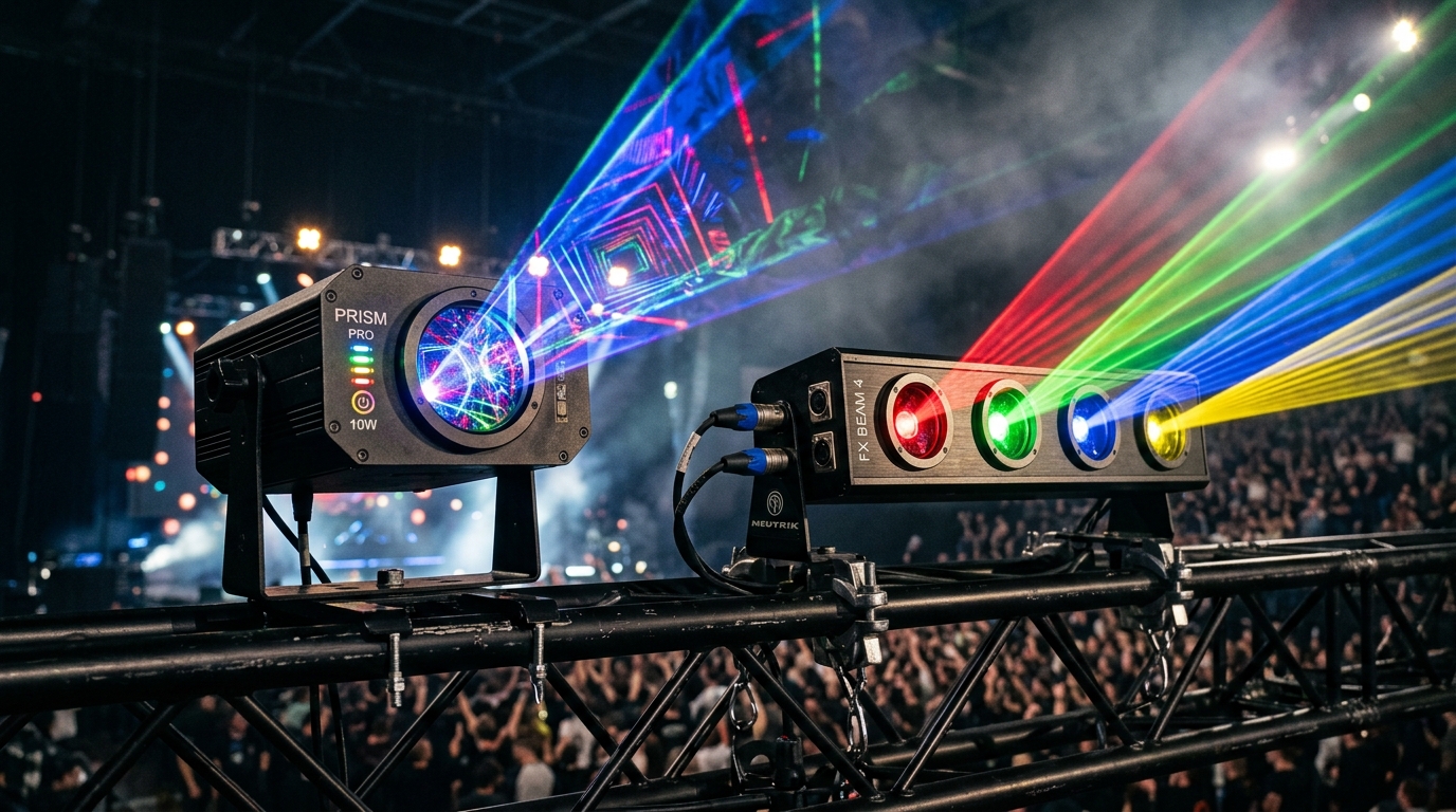 Phân Biệt Các Loại Đèn Laser Sân Khấu (1 Cửa, 2 Cửa, 4 Cửa, RGB Công Suất Lớn) 2026
