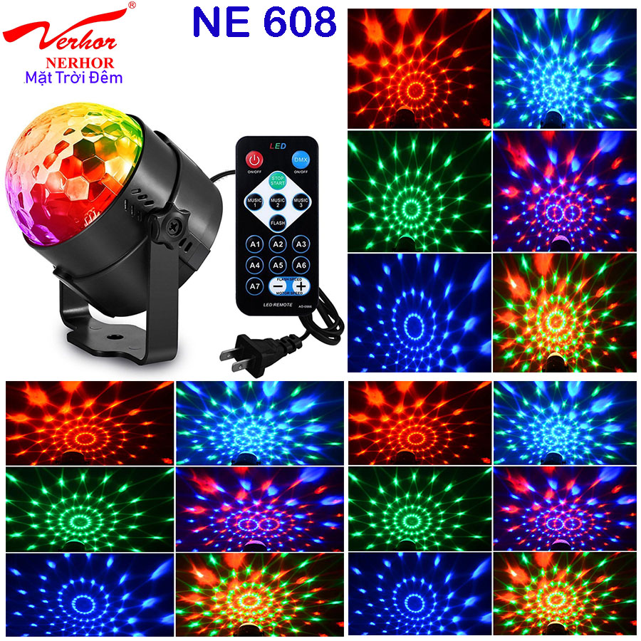 Đèn Cầu Quay 7 Màu mini NE 608