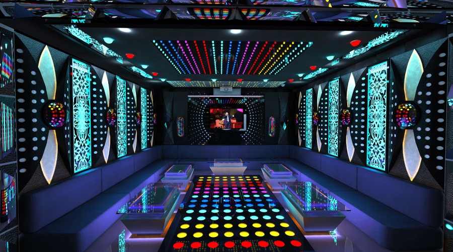 lắp đặt đèn chiếu sáng phòng karaoke