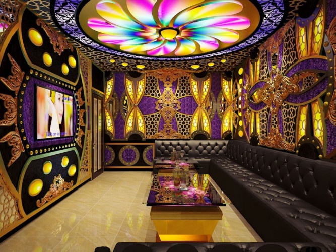 thi công đèn chiếu sáng tại phòng karaoke