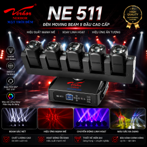 Đèn moving 5 đầu xoay đảo đánh quán bar ,sân khấu NE 511