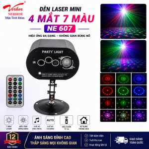 Đèn Laser Mini 4 mắt 7 Màu NE 607