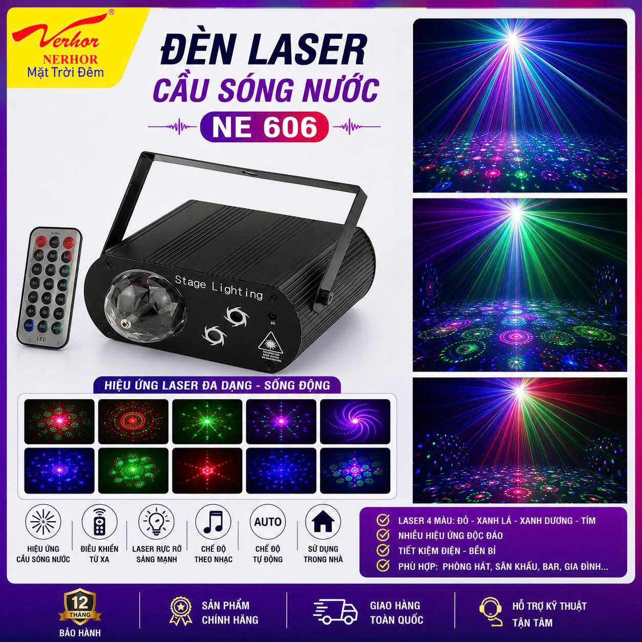 Đèn Laser Cầu Sóng Nước NE 606