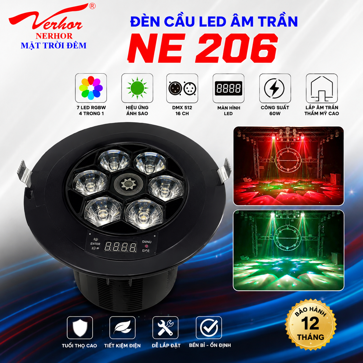 Đèn Laser mắt ong LED âm trần NE 206