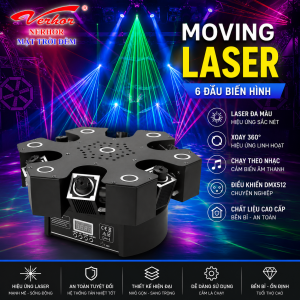 Đèn Moving 6 Laser + 7 Mắt Led NE 18/6